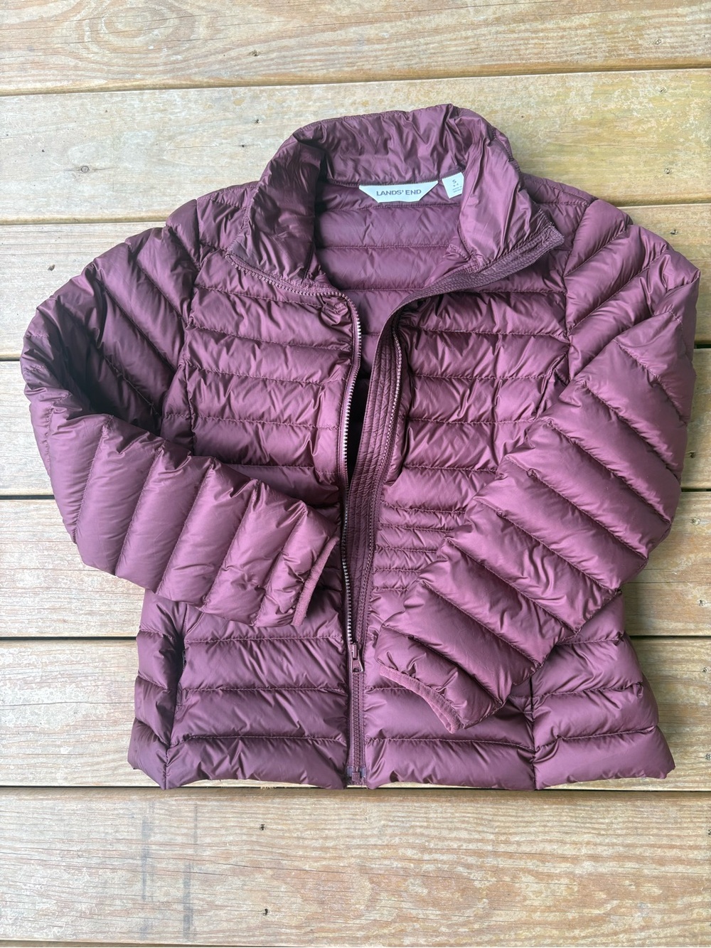 Lands' End Women's Packable Puffer Jacket - Plum Wine